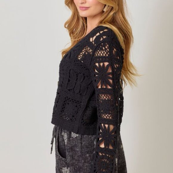 Crochet Button Up Cardigan - Picture 2 of 3